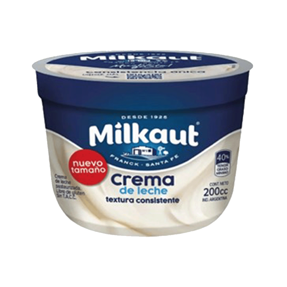 Crema de Leche Texturada Consistente Milkaut en Pote 200 ml
