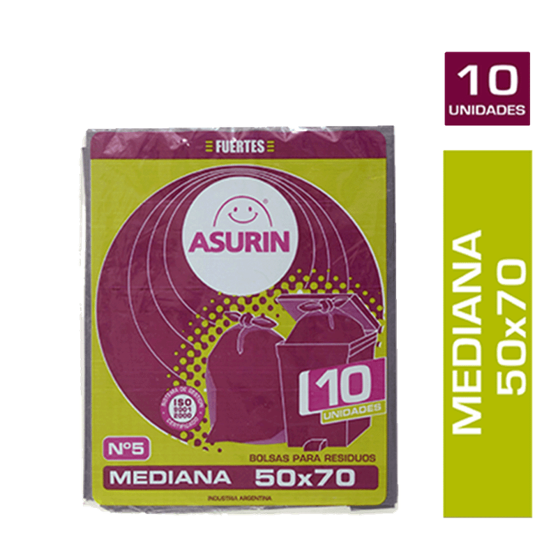 Bolsa Residuo ASURIN N*5 Plana (50x70) 10u