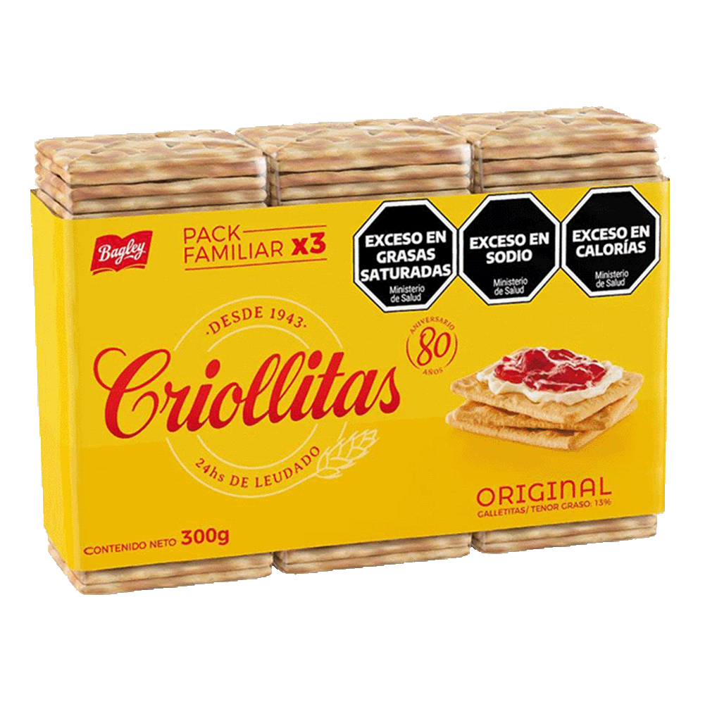 Galletitas Original Criollitas 100 gr. x 3 Uni