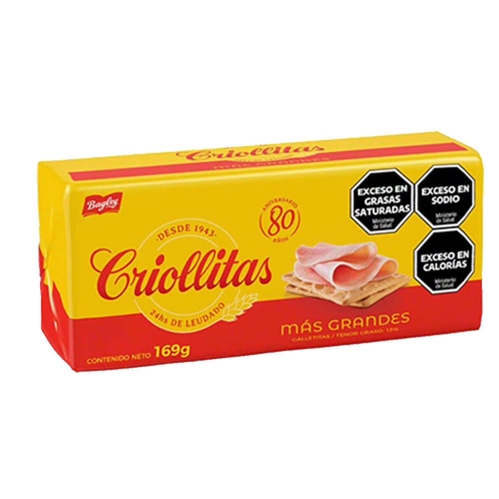 Galletitas Crackers Más Grande Criollitas 169g