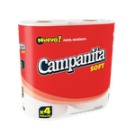 Papel Higiénico CAMPANITA Soft Blanco 4u