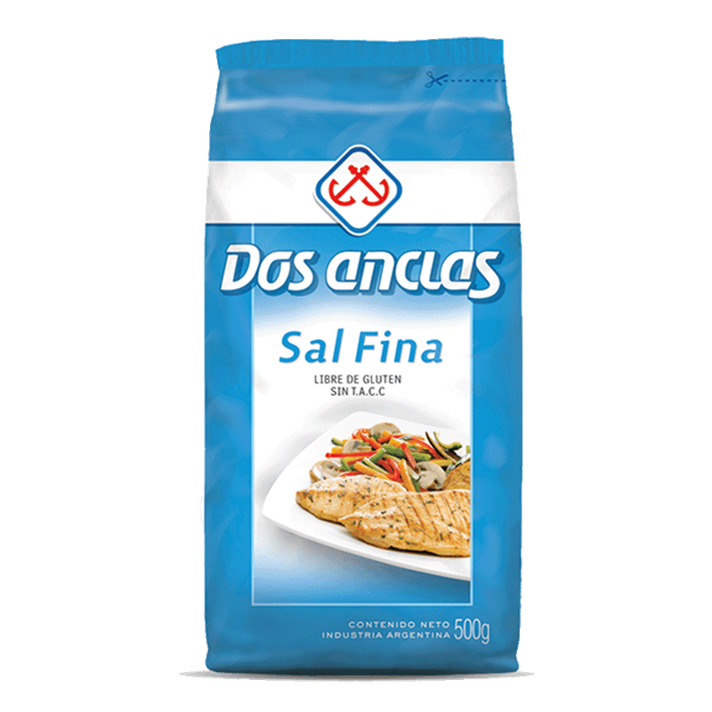 Sal DOS ANCLAS Fina Paquete Trilaminado 500g