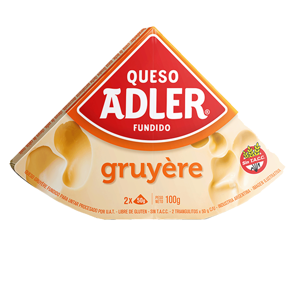 Queso Fundido Adler para Untar Sabor Gruyere x 100