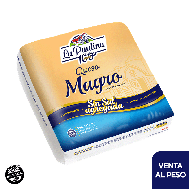Queso LAPAULINA Magro Sin Sal kg