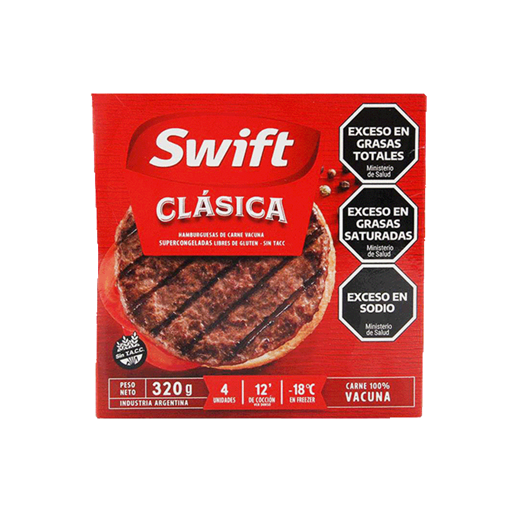 Hamburguesa de Carne Clasica 4 Ud Swift 320 gr