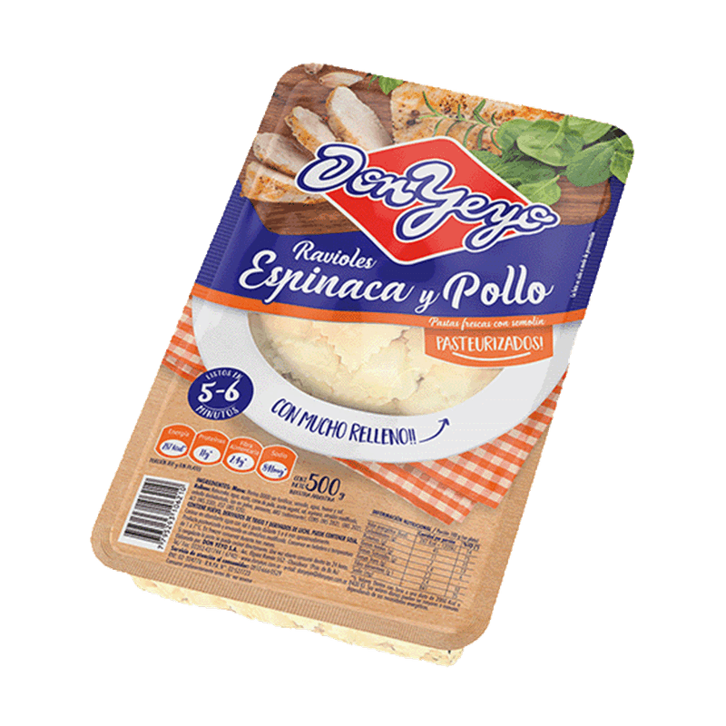 Ravioles DON YEYO Espinaca/Pollo 500gr