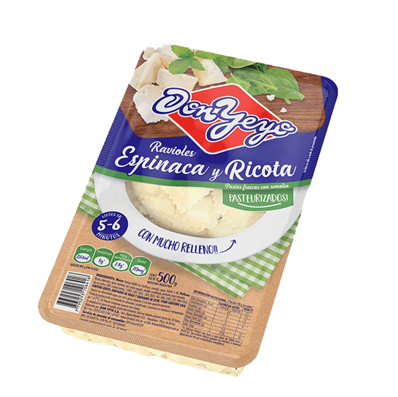 Ravioles DON YEYO Espinaca /Ricota 500gr