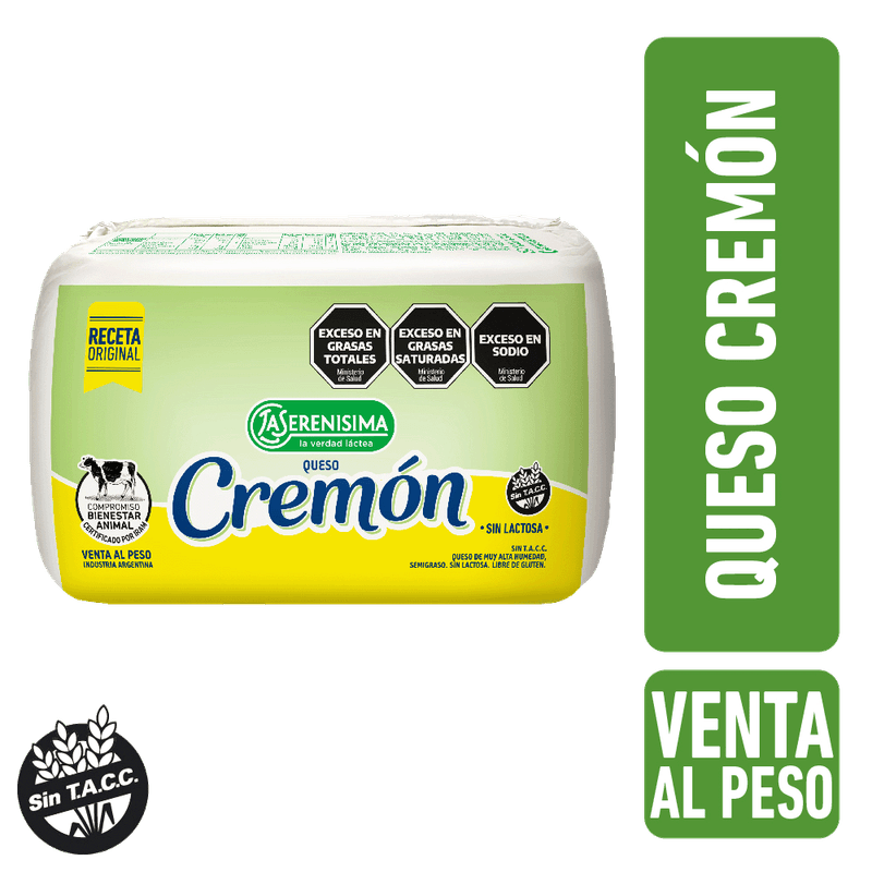 Queso LA SERENISIMA Cremon LIGHT Porción Vacio Kg