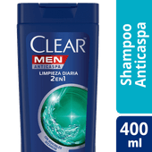 Shampoo CLEAR 2EN1 Limpieza Diaria 400ml