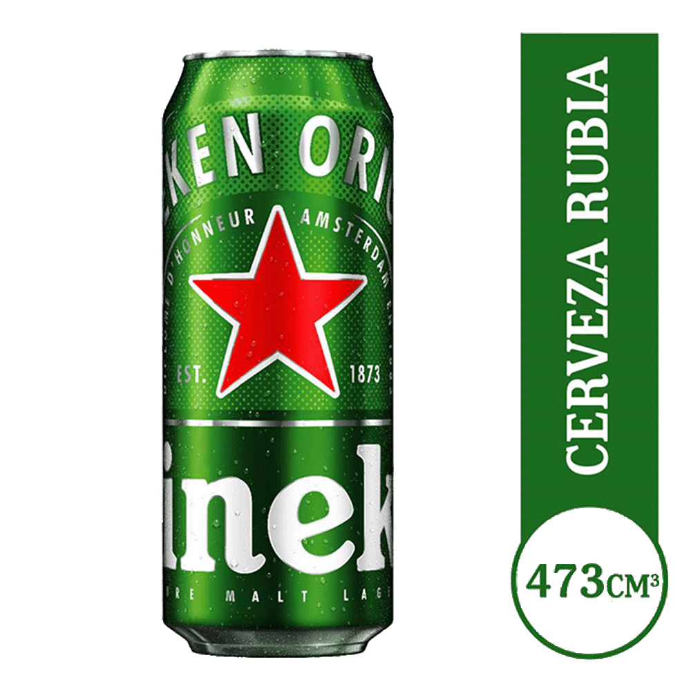 Cerveza Rubia Heineken 473 ml