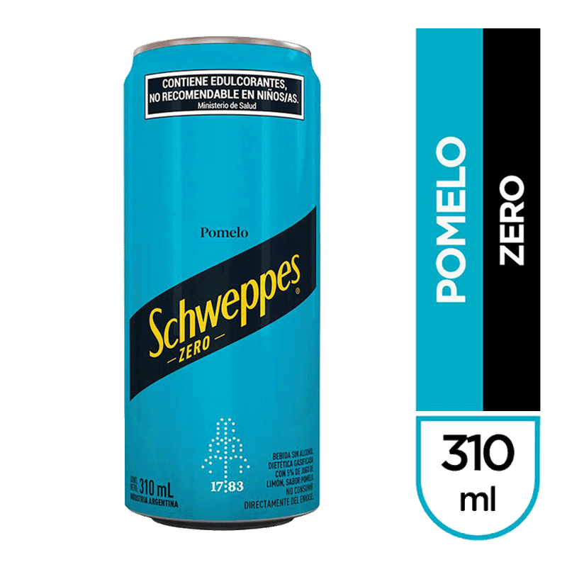 Gaseosa SCHWEPPES Pomelo Sin Azucar Lata 310cc