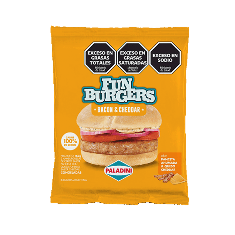 Hamburguesas PALADINI De Cerdo Cheddar 2u
