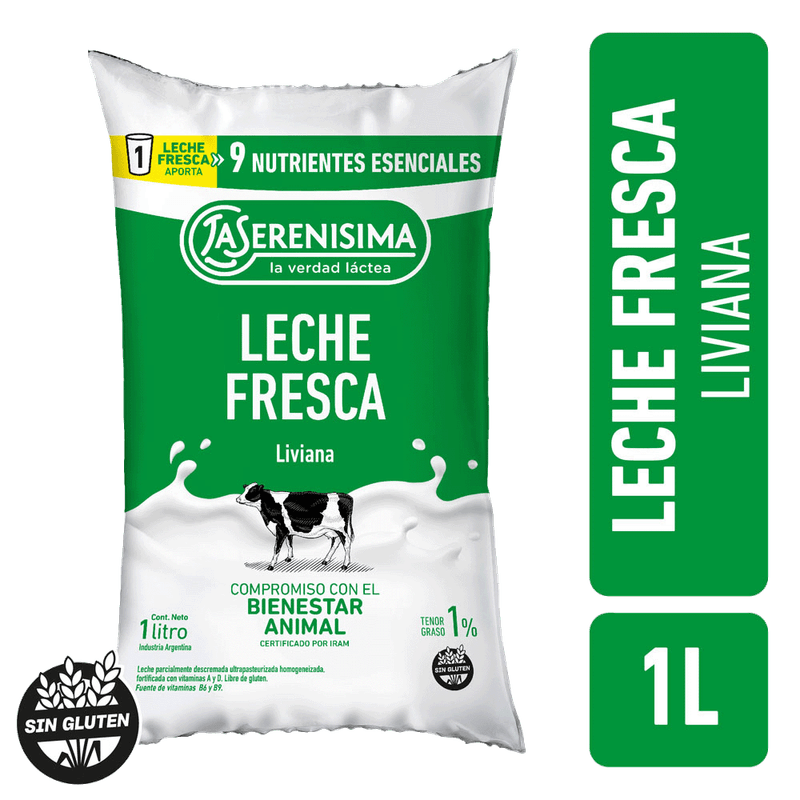 Leche LA SERENISIMA Multidefensas 1% Sachet 1l