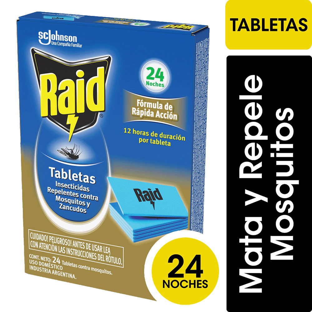 Repuesto Insecticida para Mosquitos Tabletas 24 un Raid