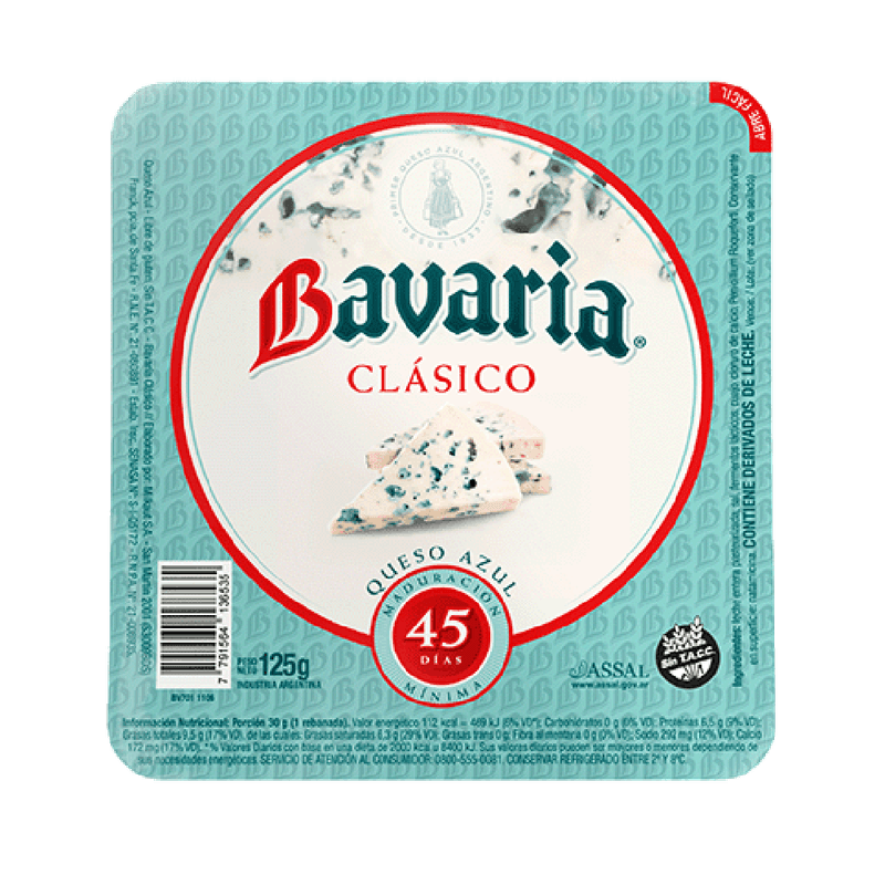 Queso BAVARIA Azul Porción 125g