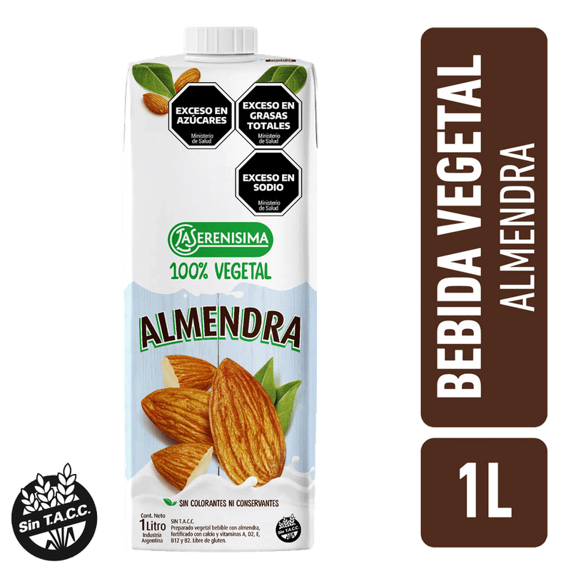 Alimento LA SERENISIMA 100% Vegetal Almendra 1L