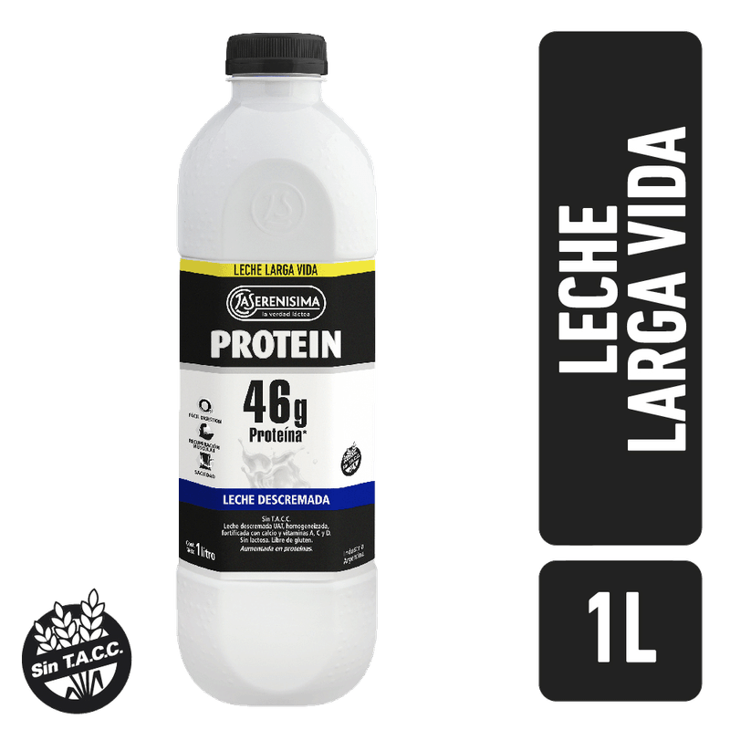 Leche LA SERENISIMA Descremada Protein Pet 1L