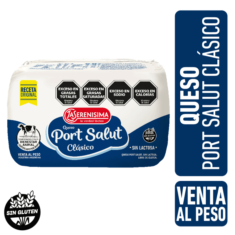 Queso LA SERENISIMA Port Salut Sin Lactosa Al Vacio Kg