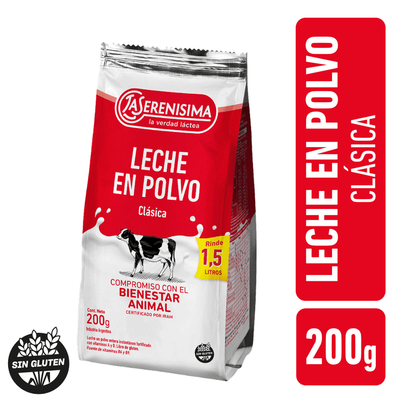 Leche En Polvo LA SERENISIMA Clasica Entera 200g