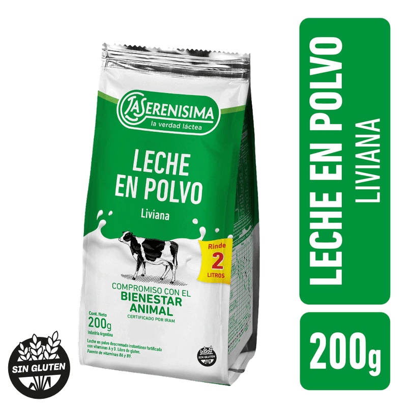 Leche En Polvo LA SERENISIMA Clasica Descremada 200g