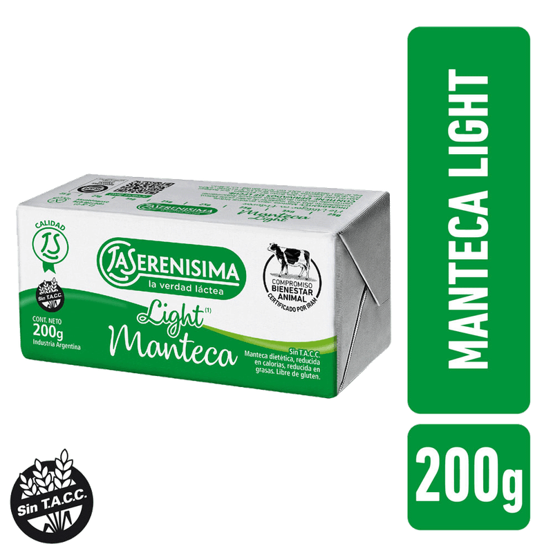 Manteca LA SERENISIMA Light 200g