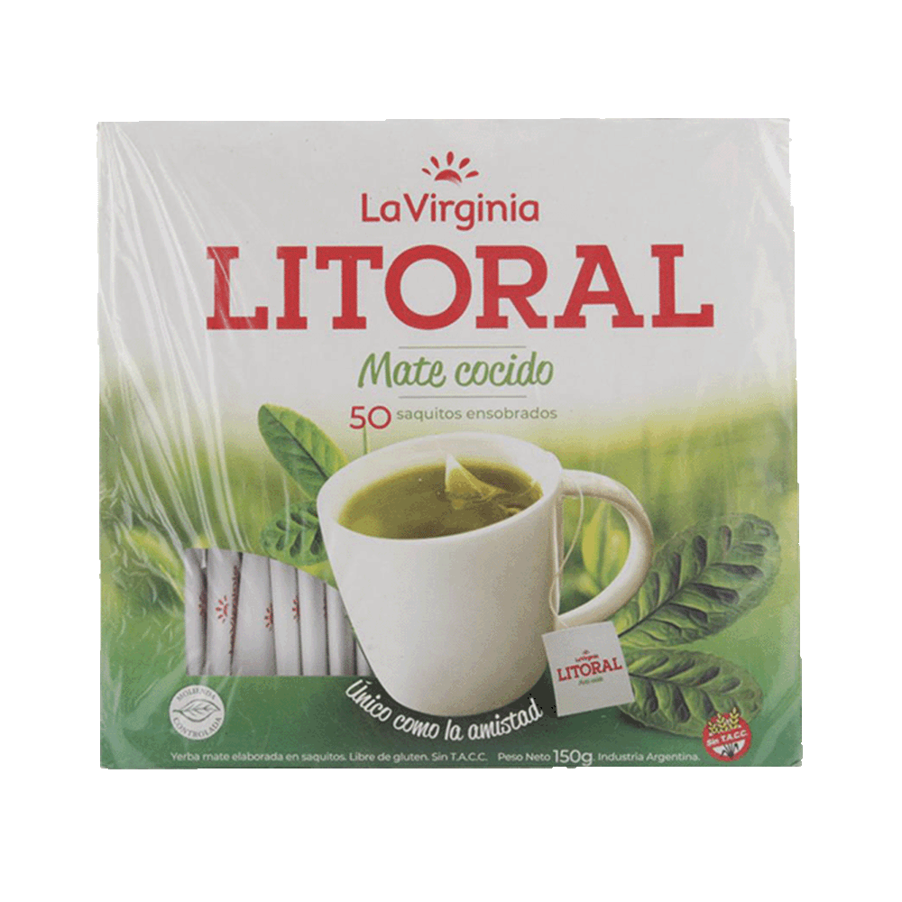 Mate Cocido Litoral en Saquitos Ensobrados x 50 Uni