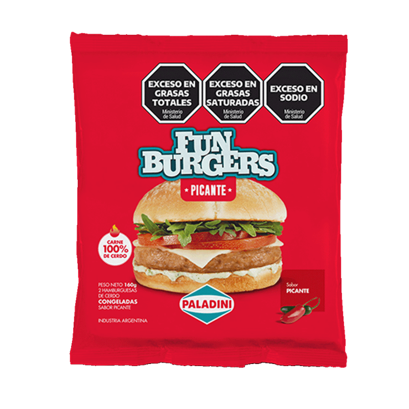 Hamburguesas FUN BURGUER Cerdo Picante 2u