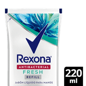 Jabón Liquido REXONA Antibacterial Fresh Doy Pack 220ml