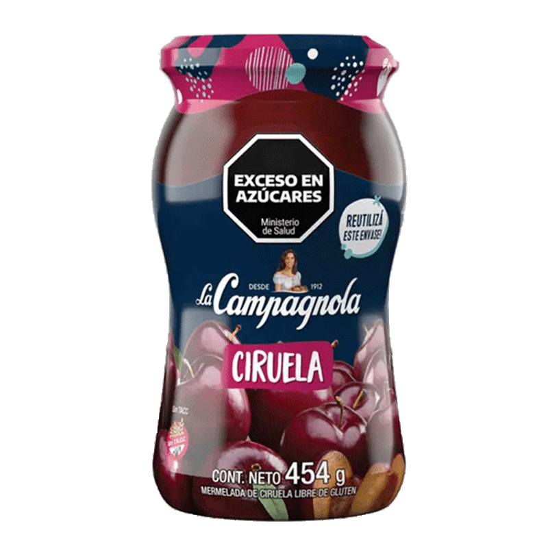 Mermelada LA CAMPAGNOLA Ciruela Frasco 454g