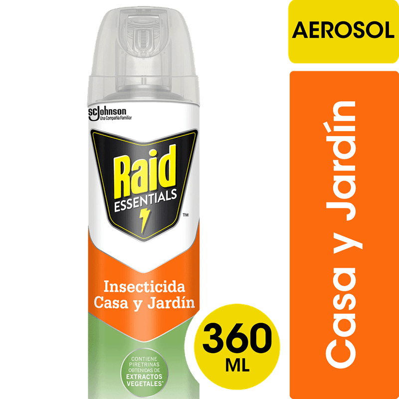 Insecticida RAID Essencial CasaJardin Aerosol 360ml