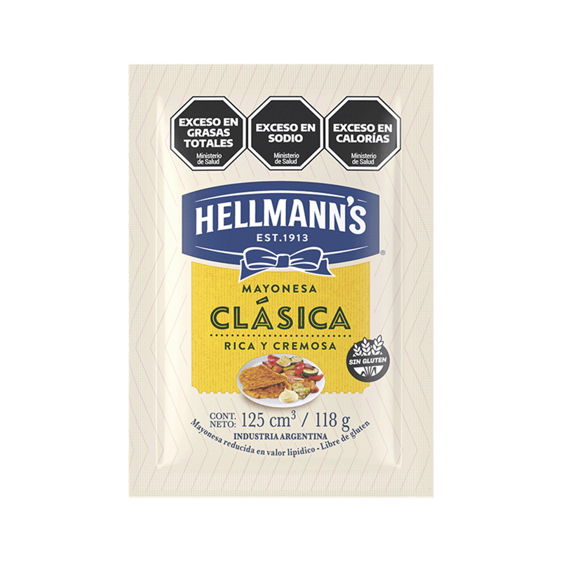 Mayonesa HELLMANN S Clasica Sachet 118g