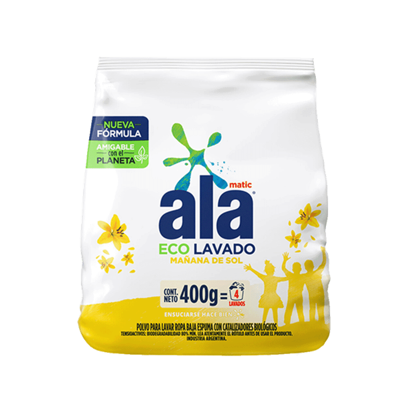 Jabón En Polvo ALA Matic Ecolavado Mañana De Sol 400g