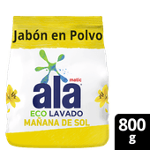 Jabón En Polvo ALA Matic Ecolavado Mañana De Sol 800g