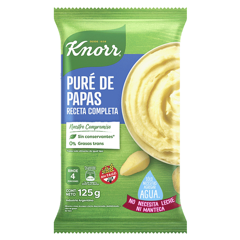Pure Papas KNORR Receta Completa Nuevo 125g