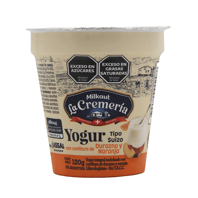 Yogur LA CREMERIA Con Confitura DuraznoNaranja 120g