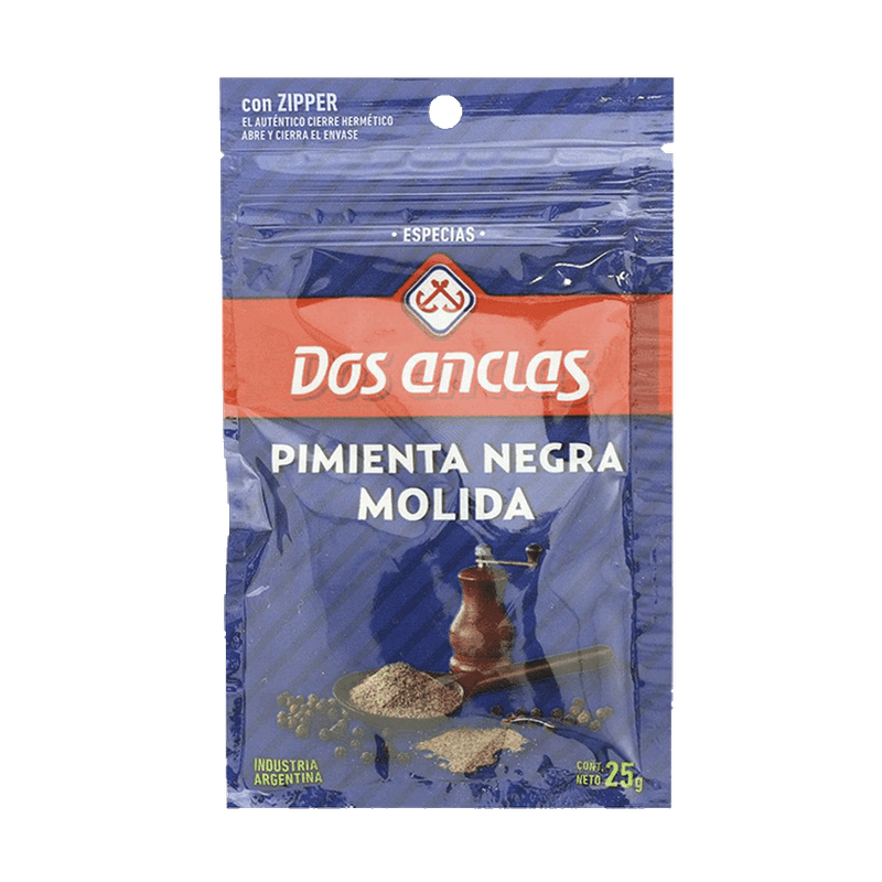 Pimienta Negra DOS ANCLAS Molida 25g
