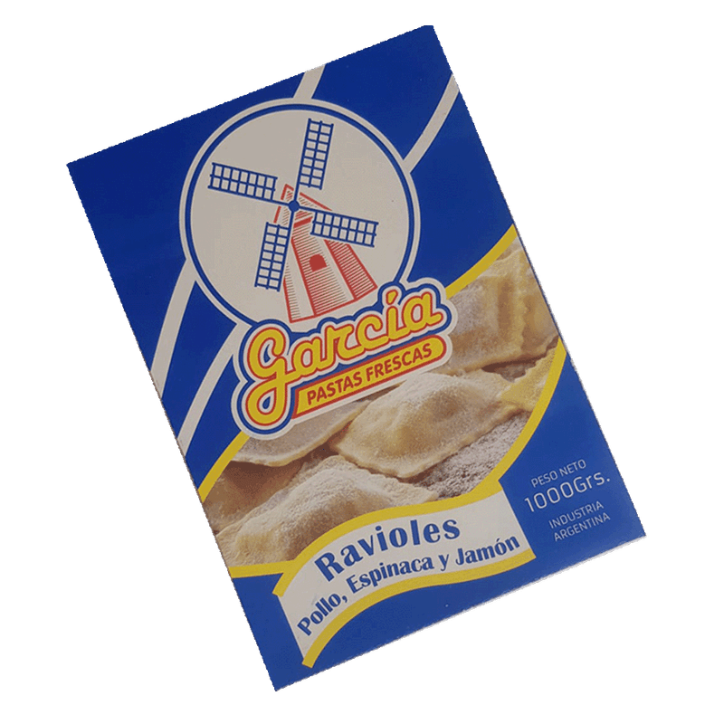 Ravioles GARCIA Pollo/Jamon/Espinaca 1k