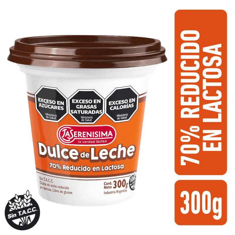 Dulce Leche LA SERENISIMA Reducido En Lactosa 300g