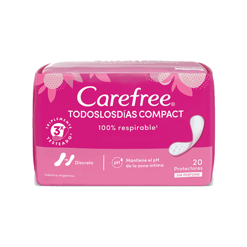 Protectores Diarios CAREFREE Todos Los Dias Compact 20u