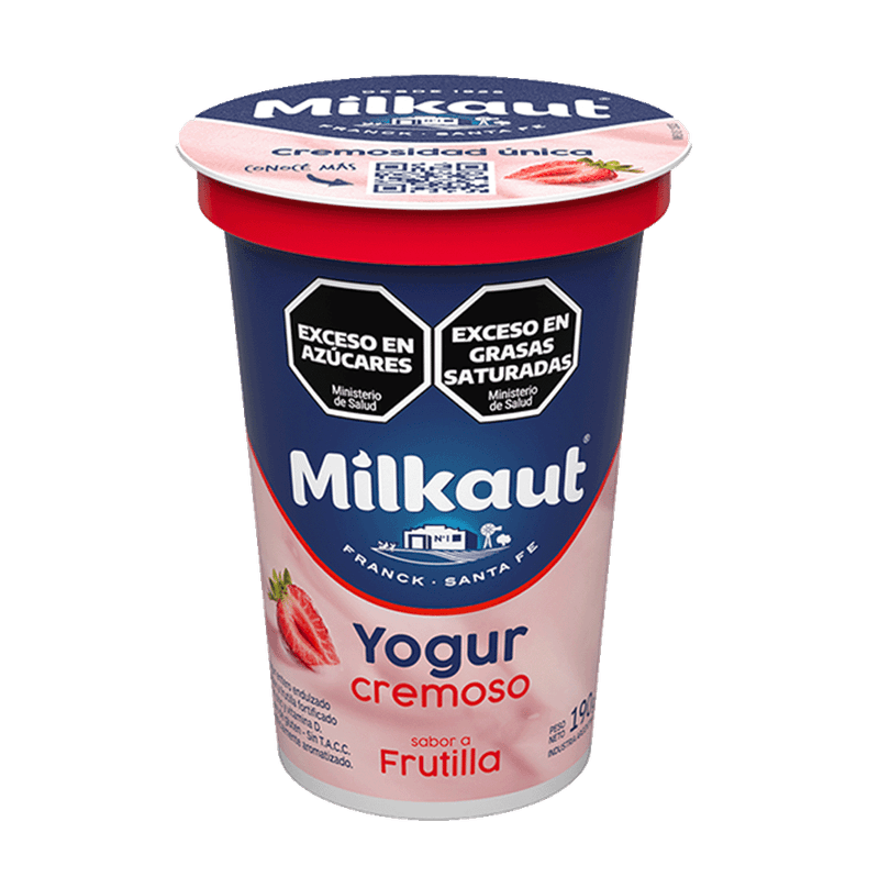 Yogur MILKAUT Frutilla Cremoso Pote 190g