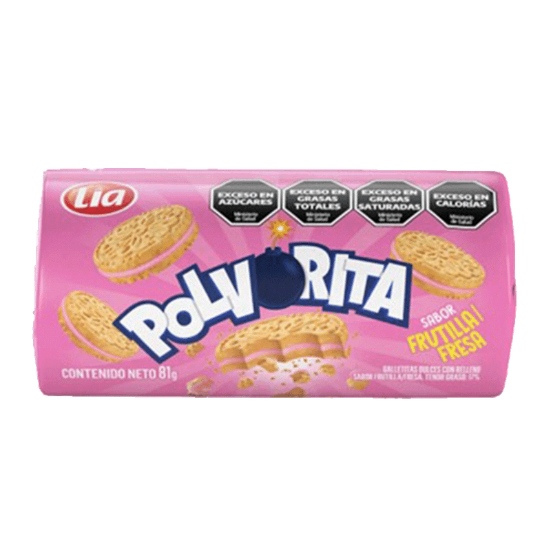 Galletitas POLVORITAS Vainilla Rellenas Frutilla 81g