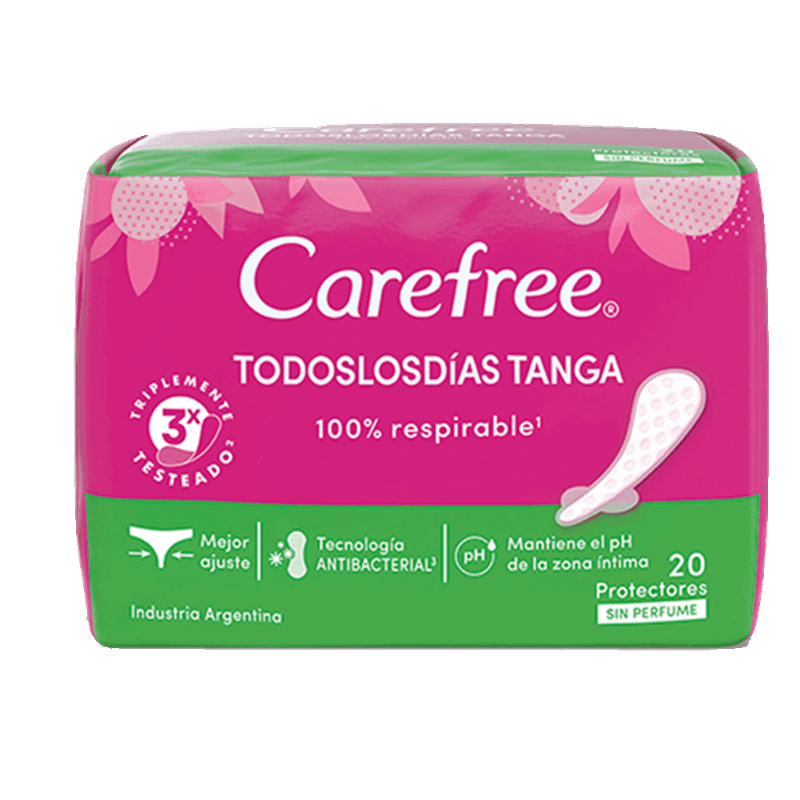 Protector Diarios CAREFREE Todos Los Dias Tanga 20u
