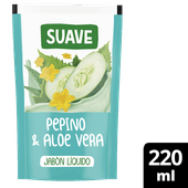 Jabon Liquido SUAVE Pepino/Aloe Doy Pack 220ml