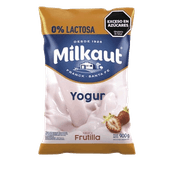 Yogur MILKAUT Descremado Frutilla 0% Lactosa Sachet 900g