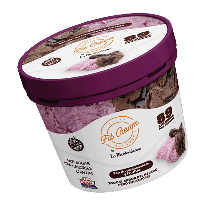 Helado FIT CREAM Volcan ChocolateFrutilla S/Azucar 210g