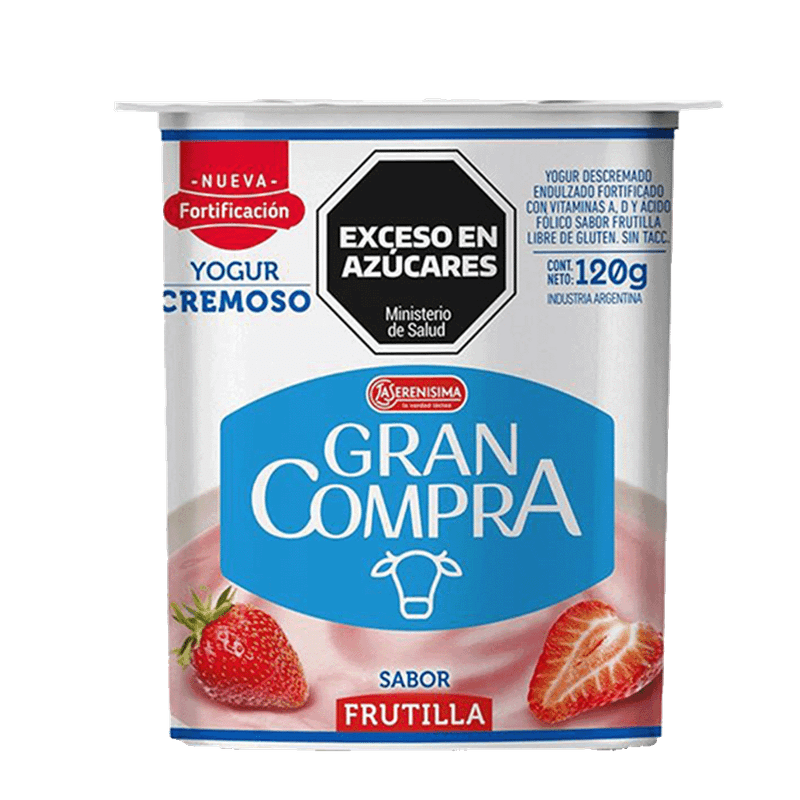 Yogur GRAN COMPRA Frutilla Pote 120g