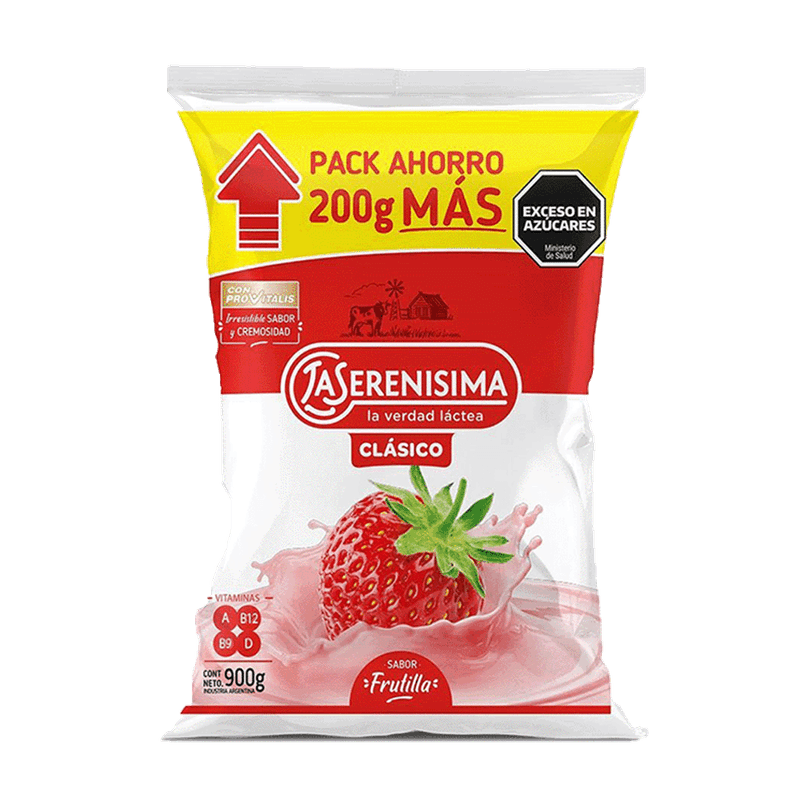 Yogur LA SERENISIMA Frutilla Sachet 1100g