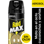 Insecticida RAID Max Sin Olor Cucarachas/Arañas Aerosol 360cc