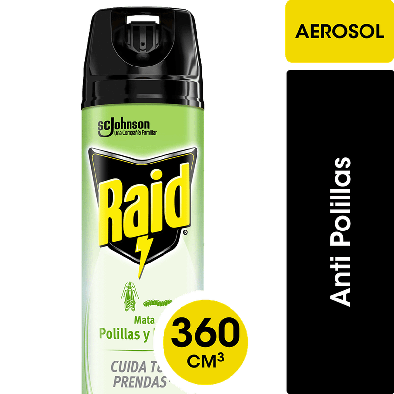Insecticida RAID Mata Polillas Aerosol 360ml
