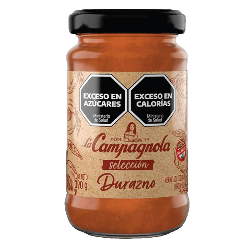 Mermelada LA CAMPAGNOLA Seleccion Durazno Frasco 390g
